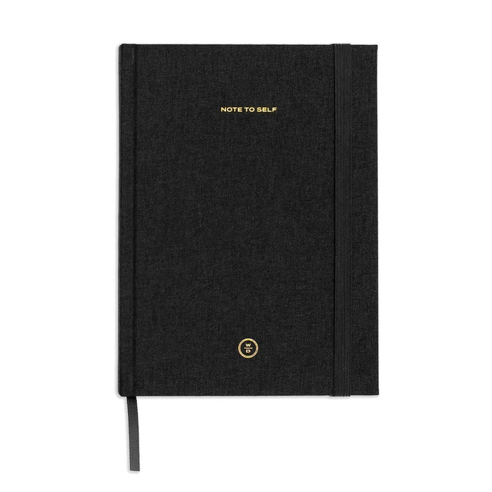 Wit & Delight - Black Linen Note to Self Journal: Linen