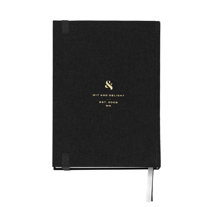 Wit & Delight - Black Linen Note to Self Journal: Linen