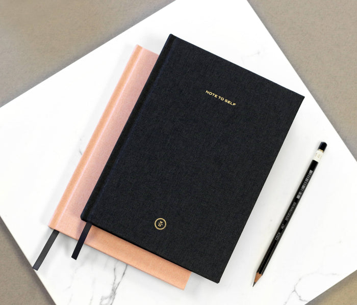 Wit & Delight - Black Linen Note to Self Journal: Linen