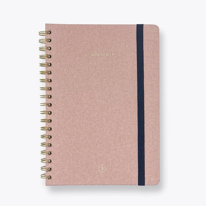 Wit & Delight - Pink Linen Spiral Note to Self Journal