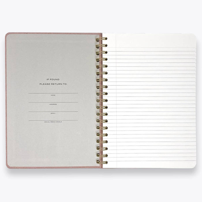 Wit & Delight - Pink Linen Spiral Note to Self Journal