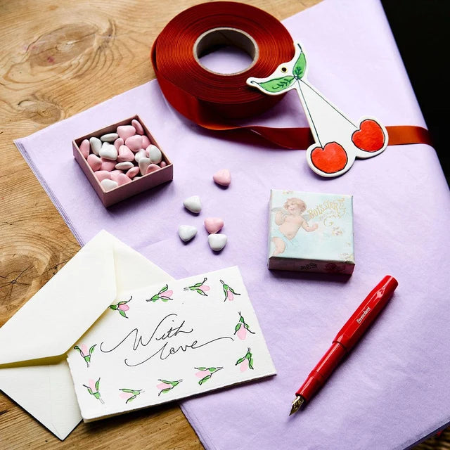 With Love Rosebuds Hand Painted Greeting Card | Scribble & Daub