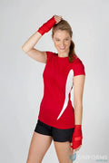 LADIES T-Shirts - Stylish and Comfortable Options for Work and Casual Wear T447LD Womenâ€™s Accelerator Cool-Dry T-Shirt in Red/White.