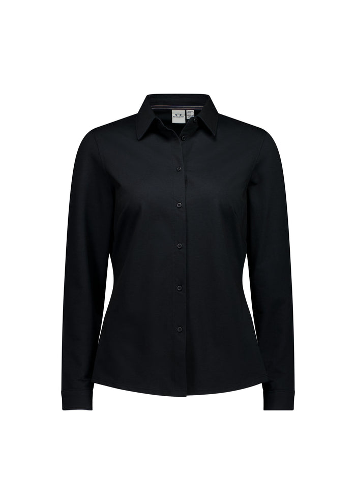 Biz Collection Womens Venture Long Sleeve Shirt BS2619LL in Black product view