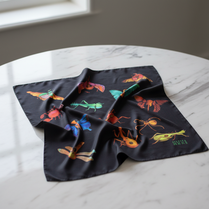 Wonder Band Silk Scarf - Marble Background