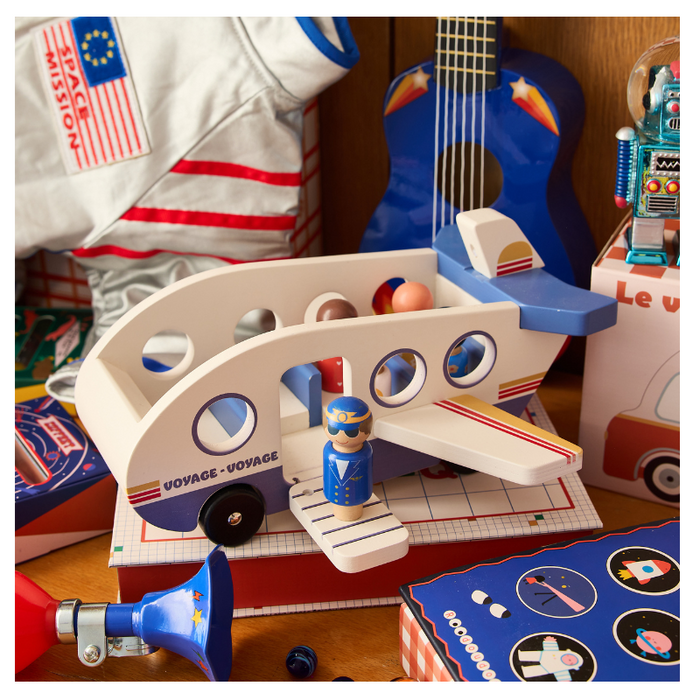 Le Petit Souk - Wooden Toy - Voyage Airplane - Lifestyle Cut