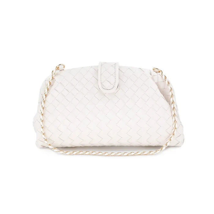Woven Clutch/Crossbody Off White
