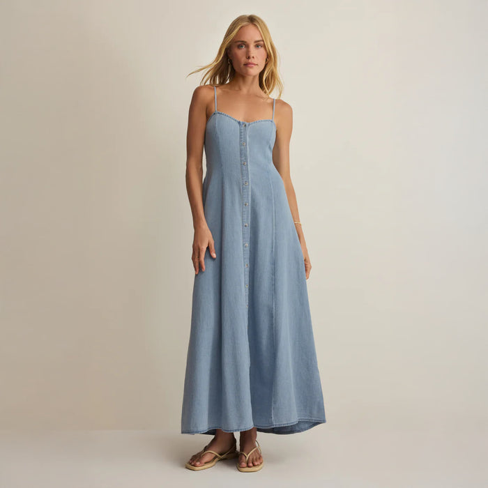 Z Supply Women's Angel Eyes Twill Chambray Midi Dress