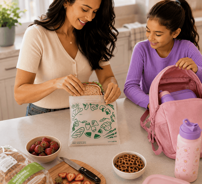 Lunchskins Ziptop Compostable Freezer-Safe Sandwich Storage Bags